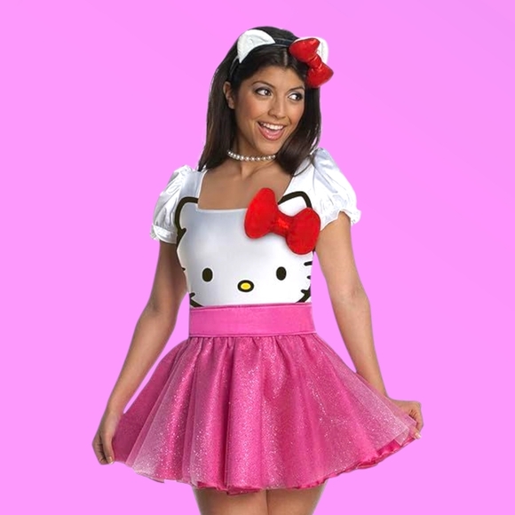 Rubie's Dresses & Skirts - Rubies Sanrio Hello Kitty Pink & White Tutu Dress Costume Size Medium